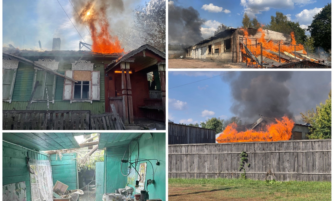 Пожежі у Новгород-Сіверському районі після обстрілів. 16 вересня 2025 року