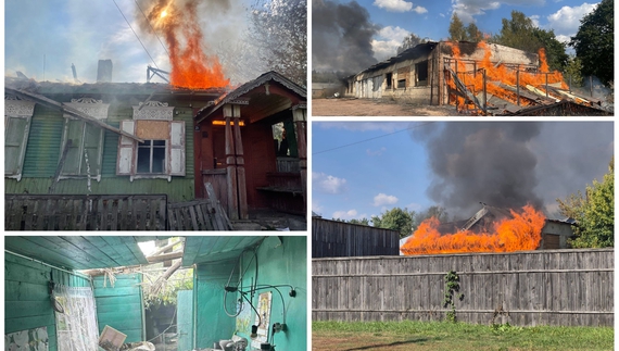 Пожежі у Новгород-Сіверському районі після обстрілів. 16 вересня 2025 року