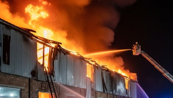 У Чернігові сталася масштабна пожежа на виробничо-складській будівлі