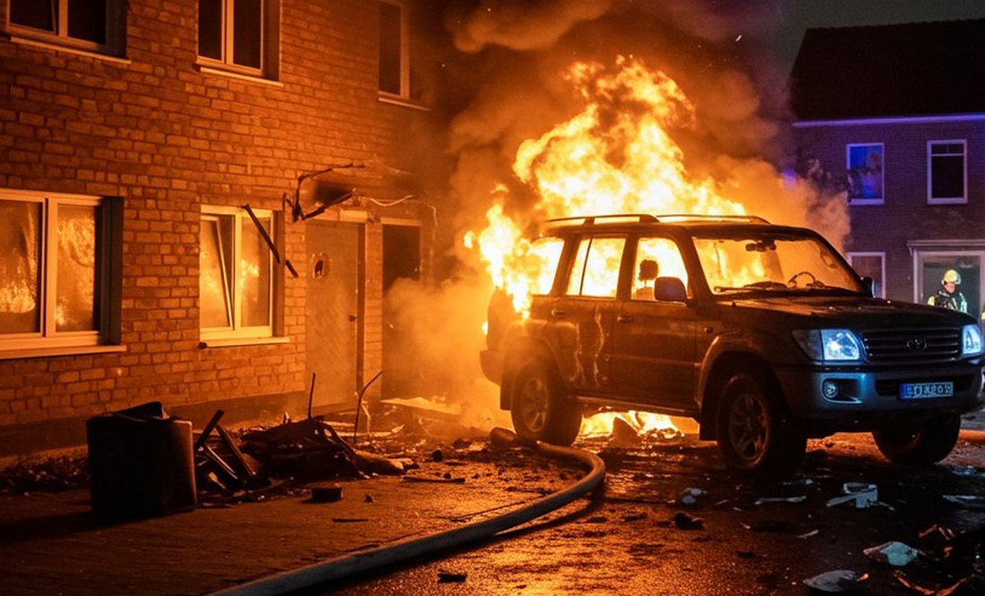 На Чернігівщині внаслідок пожежі згорів позашляховик Toyota Land Cruiser