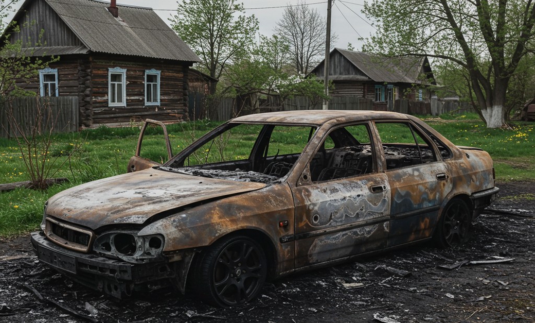 На Чернігівщині згорів автомобіль: деталі пожежі