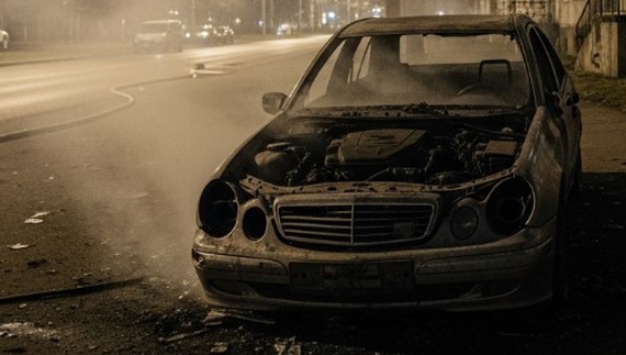 У Чернігові вночі горів Mercedes