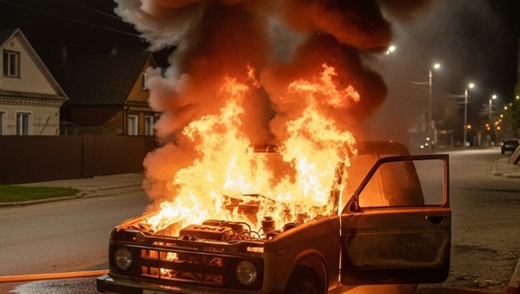 На Чернігівщині вночі горів автомобіль
