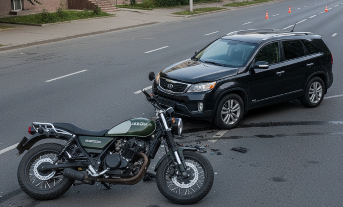 У Чернігові сталася ДТП за участю авто та мотоцикла