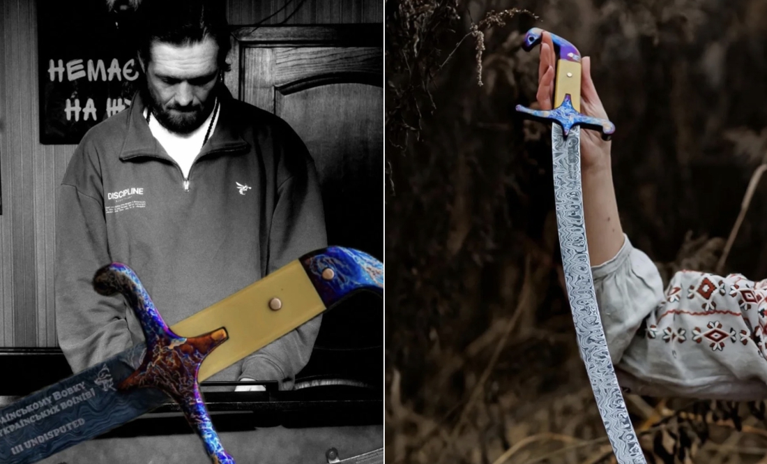 Боксер з чернігівським корінням отримав шаблю в якості подарунка від земляків