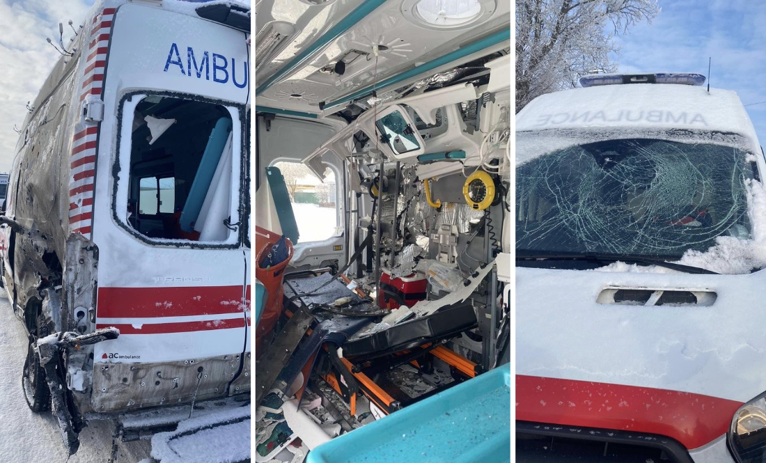 Авто пошкоджене, медики в лікарні: подробиці удару дрона по "швидкій"