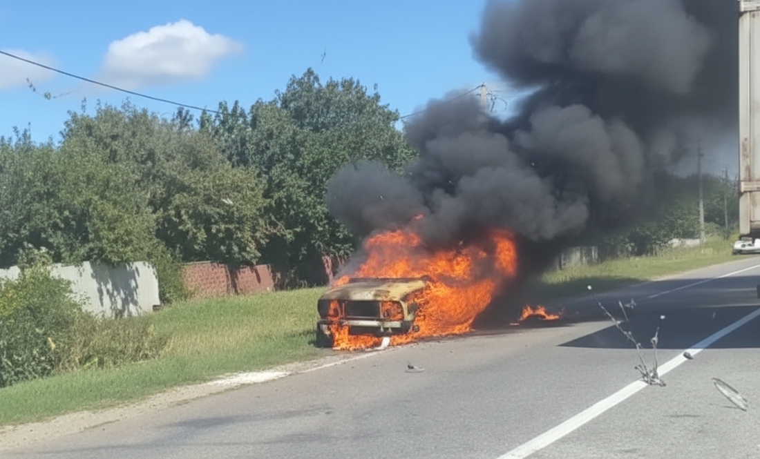 Пожежа у Чернігівському районі: автівка вигоріла майже дотла