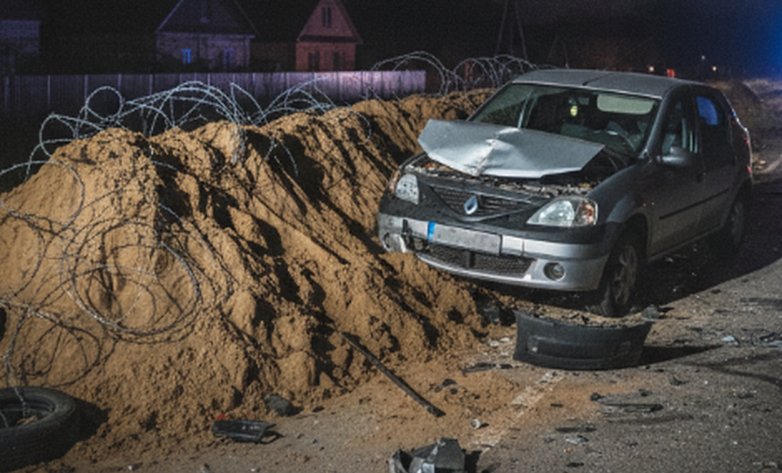 На Чернігівщині водій «Dacia Logan» врізався в блокпост