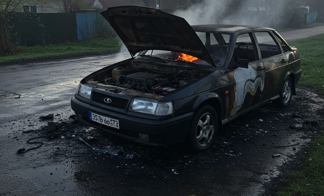 На Чернігівщині загорівся автомобіль через розгерметизацію газової системи