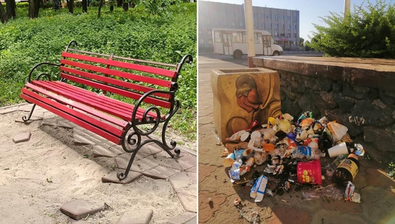 У Ніжині знову орудують вандали: викрали плитку і підпалили сміття