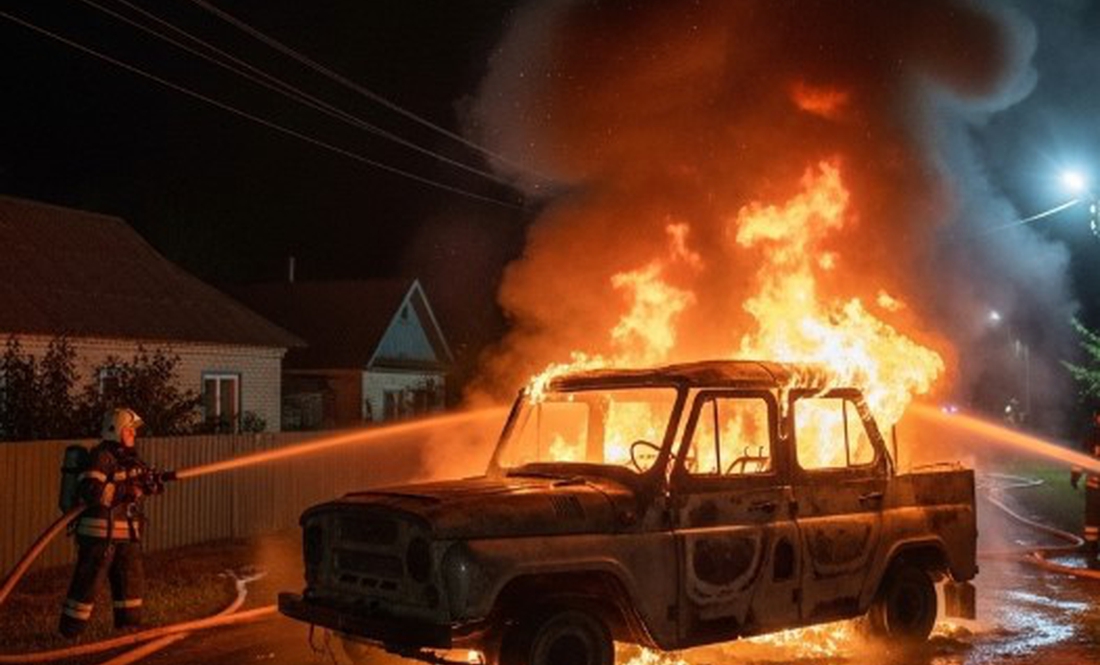 У громаді на Чернігівщині вночі згорів УАЗ