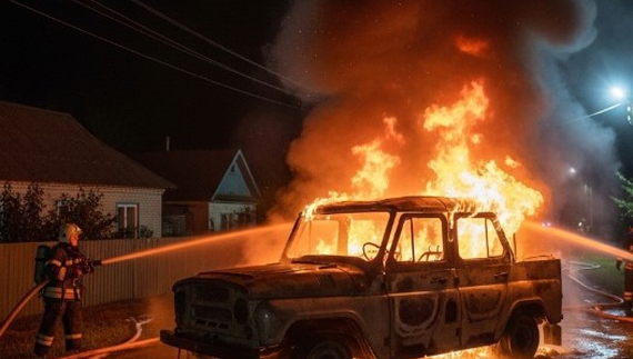 У громаді на Чернігівщині вночі згорів УАЗ