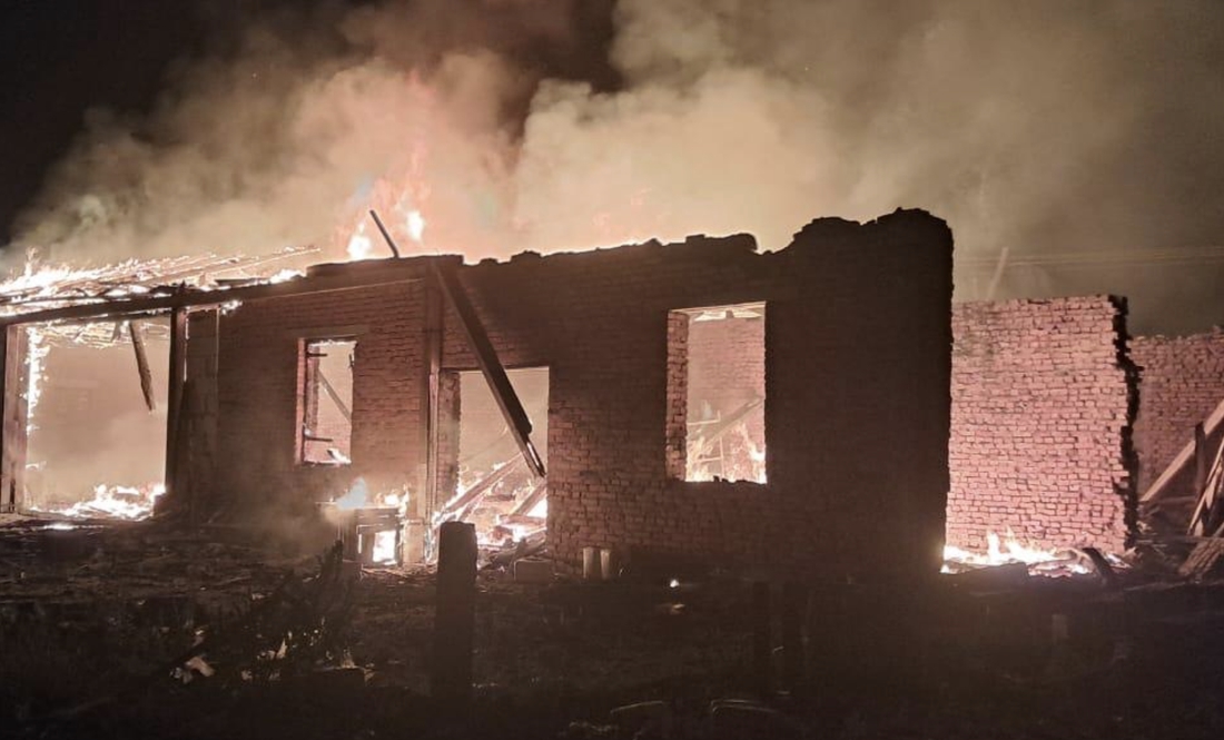 Пожежа у Семенівській громаді після влучання безпілотника.11 серпня 2025 року