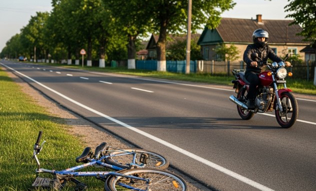 На Чернігівщині травмувався неповнолітній велосипедист - чіплявся за мотоцикл