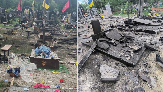 У громаді міркують, як відновити місцевий цвинтар-меморіал після обстрілу
