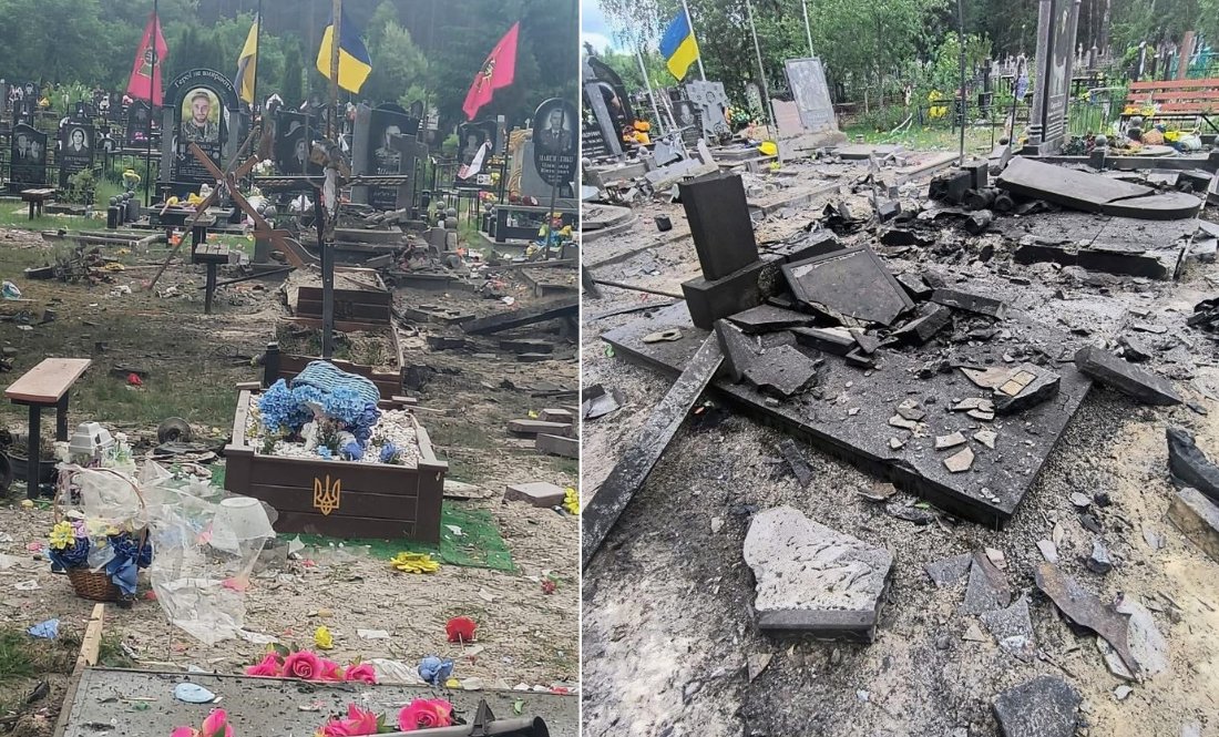 У громаді міркують, як відновити місцевий цвинтар-меморіал після обстрілу