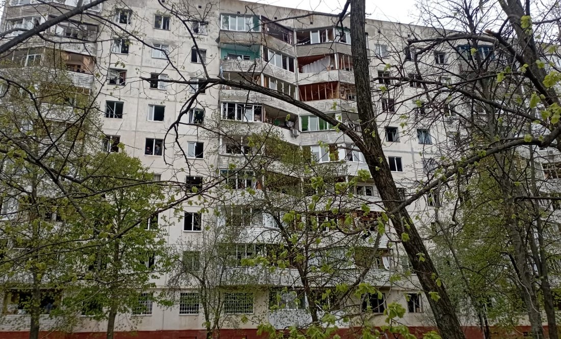 Багатоповерхівка у Чернігові після удару "герані"