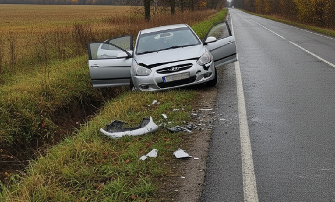 Hyundai вилетів у кювет на Чернігівщині: двоє пасажирів у лікарні