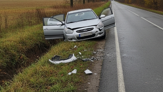Hyundai вилетів у кювет на Чернігівщині: двоє пасажирів у лікарні