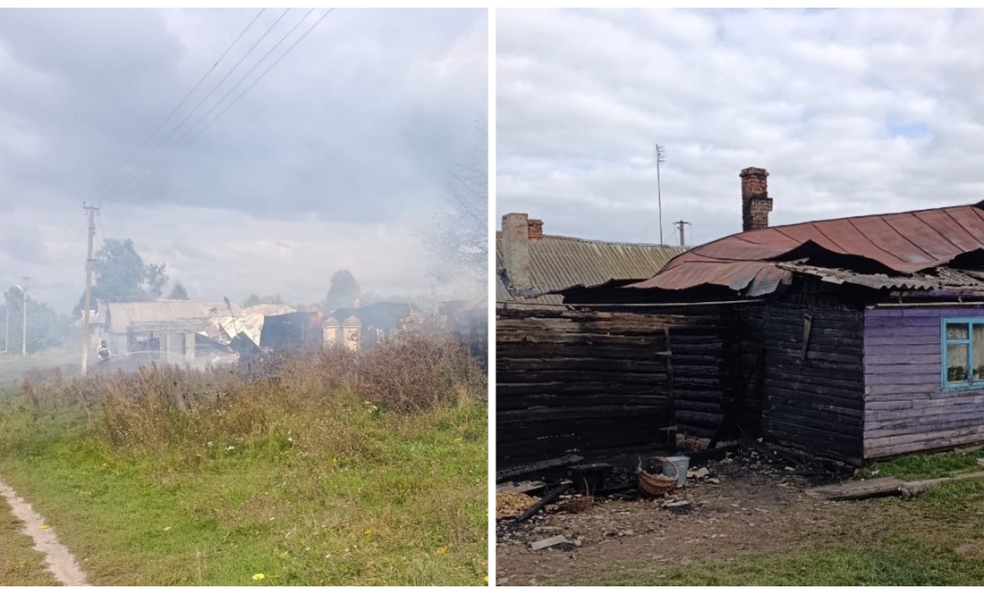 Пожежа в селі Семенівської громади після обстрілів. 8 вересня 2025 року