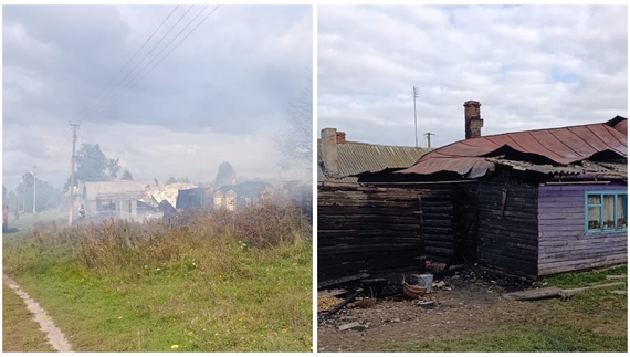 Пожежа в селі Семенівської громади після обстрілів. 8 вересня 2025 року