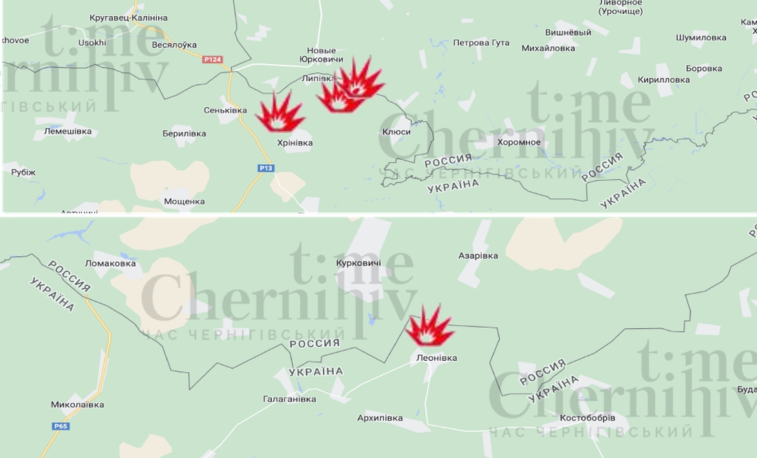 Майже 50 вибухів: росіяни чотири рази відкривали вогонь по прикордонню Чернігівщини