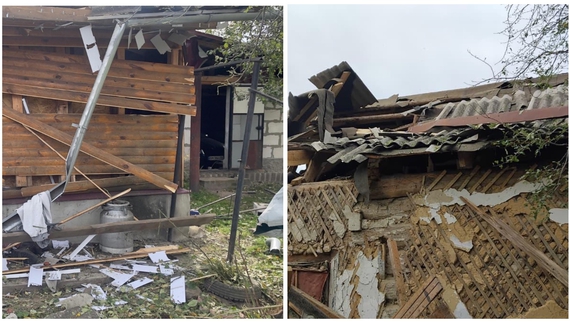 Зруйновані будинок після влучання російського дрона. Новгород-Сіверський район. 13 вересня 2025 року