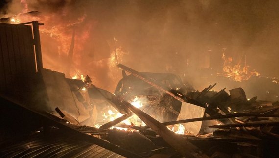 Пожежа після влучання безпілотника. 30 листопада 2025 року