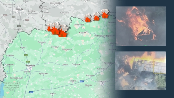 Горів ліс та будинки: росіяни 12 разів обстріляли прикордоння Чернігівщини