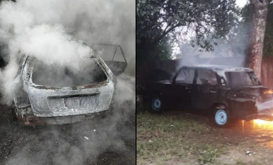 У Семенівській громаді горіли авто після влучання FPV-дронів. 10 липня 2026 року