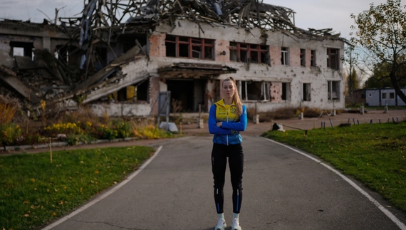 Біатлоністка Христина Дмитренко. (Фото AP/Джулія Демарі Ніхінсон)