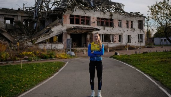 Біатлоністка Христина Дмитренко. (Фото AP/Джулія Демарі Ніхінсон)