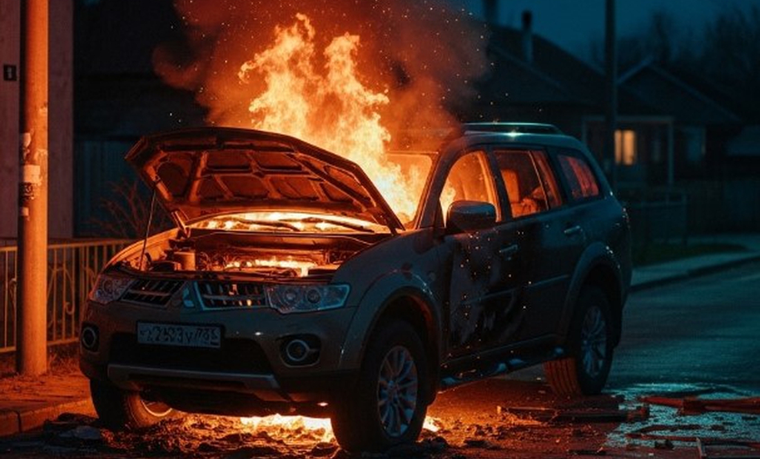 Нічна пожежа на Чернігівщині — невідомі підпалили позашляховик