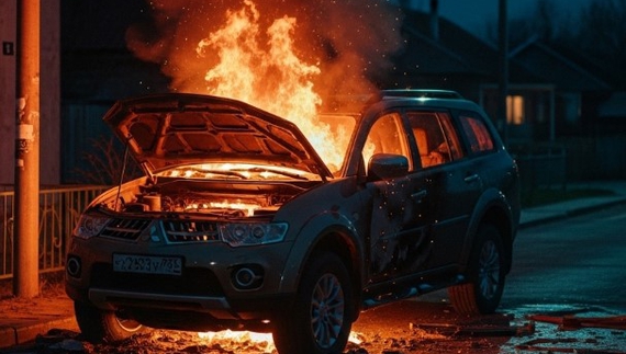 Нічна пожежа на Чернігівщині — невідомі підпалили позашляховик