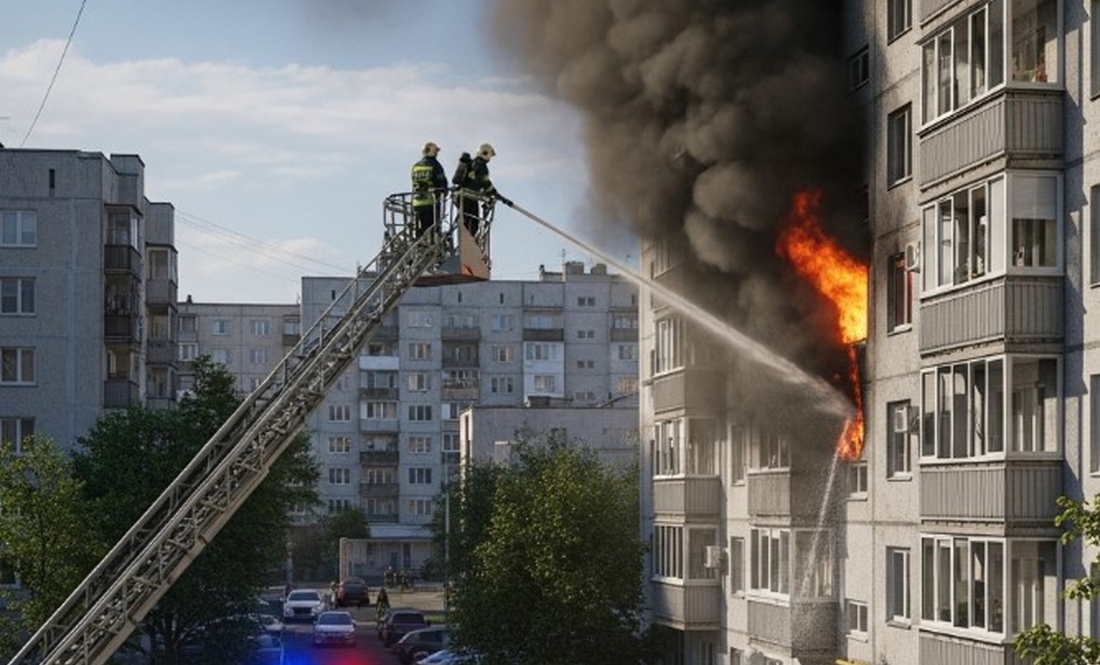 У чернігівській дев’ятиповерхівці горіла квартира — жінка отримала опіки