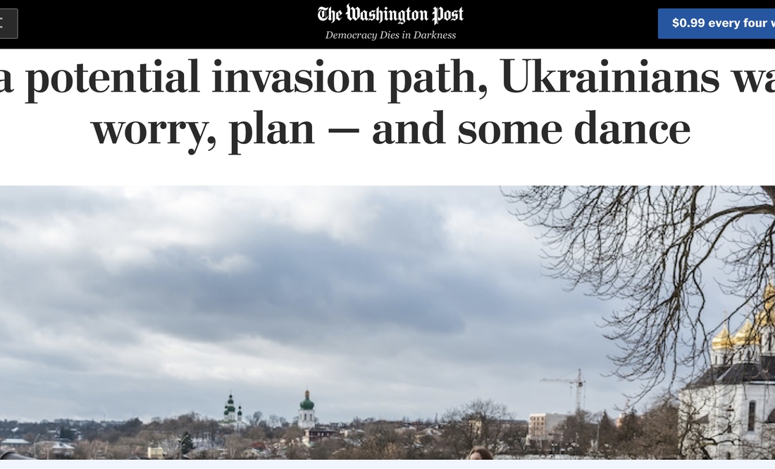 The Washington Post написав про Чернігівщину: при загрозі вторгнення українці спостерігають, хвилюються, планують — і трохи танцюють