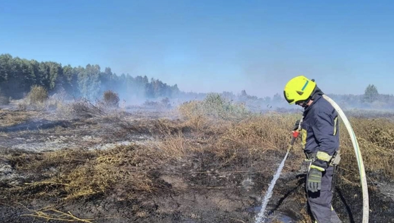 На Чернігівщині горять 76 гектарів торфяників. Фото ДСНС