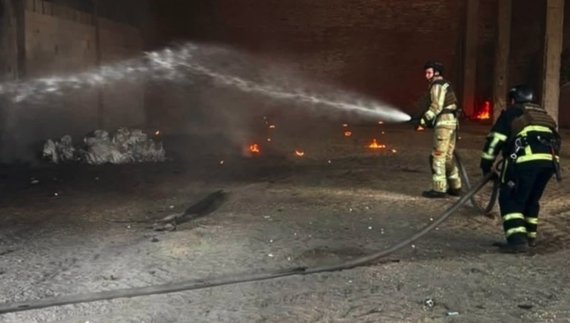 Пожежа на підприємстві після обстрілів. 9 серпня 2026 року