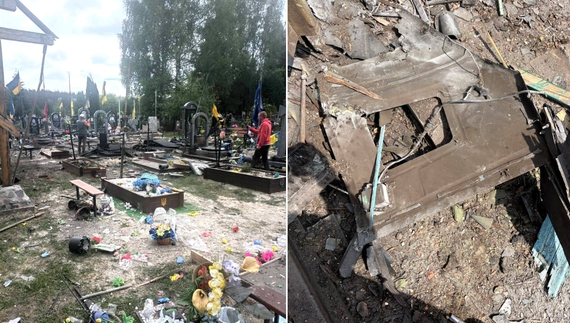 Росіяни вдарили безпілотниками по цвинтарю на Чернігівщині