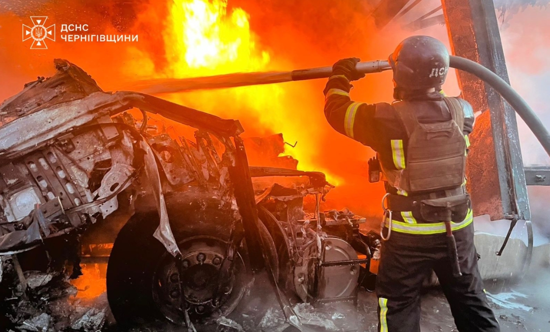 Дрони вдарили по приватній автостоянці на Чернігівщині