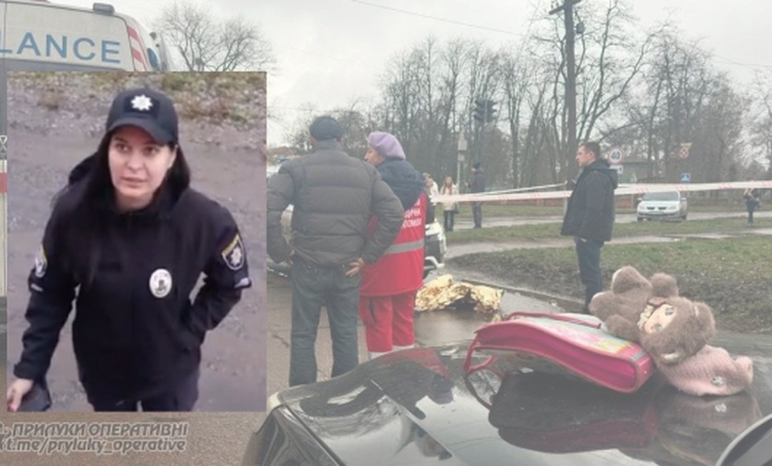 На фото: Олена Ющенко. Місце смертельної ДТП