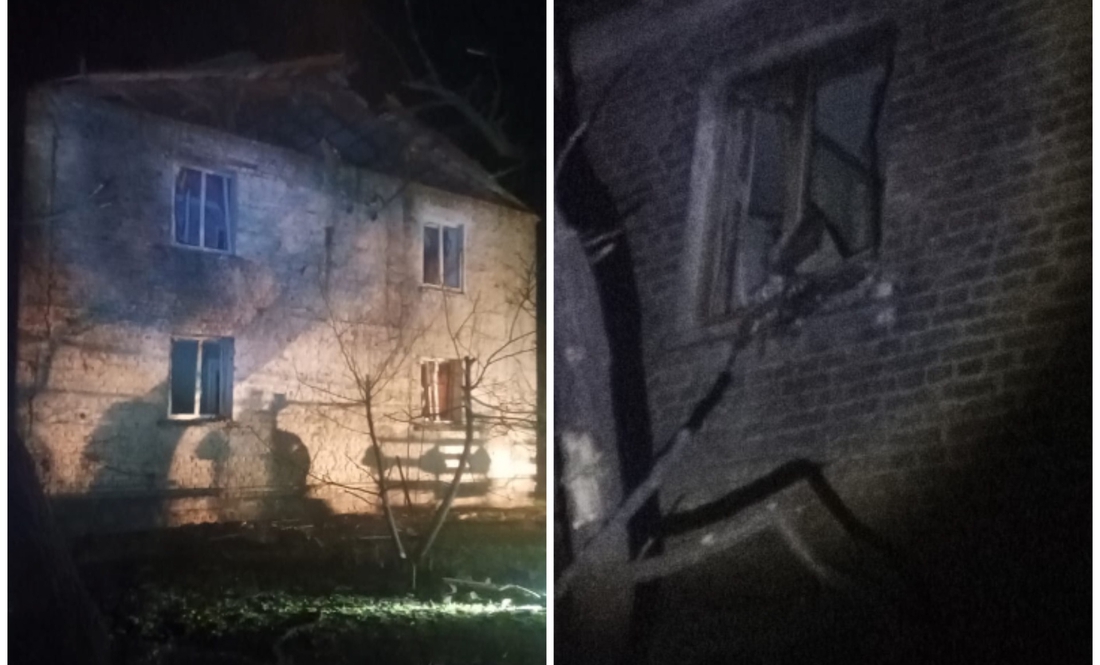Ремонтники міняють вікна у багатоповерхівці, яку побив "шахед"