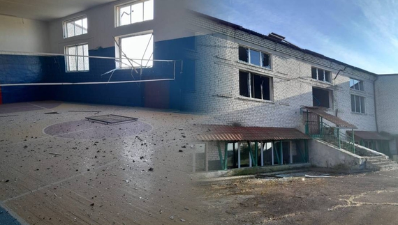 Наслідки обстрілу Костобобрівської школи