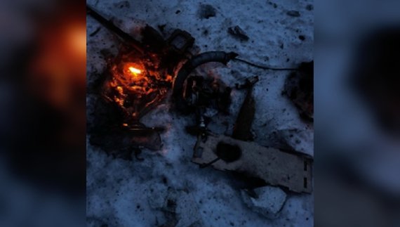 Рештки безпілотника, який ударив по енергообʼєкту в Новгород-Сіверському