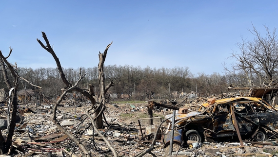 Зруйновані околиці Чернігова. Відео з висоти пташиного польоту