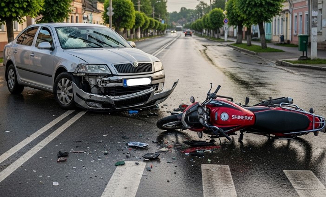 ДТП на Чернігівщині: водійка Škoda збила мотоцикліста