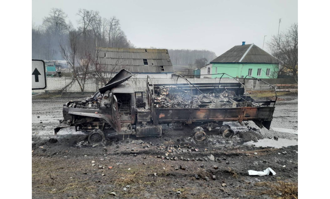 Бої у центрі Чернігівщини: біля Лосинівки десятки знищених  російських бойових машин