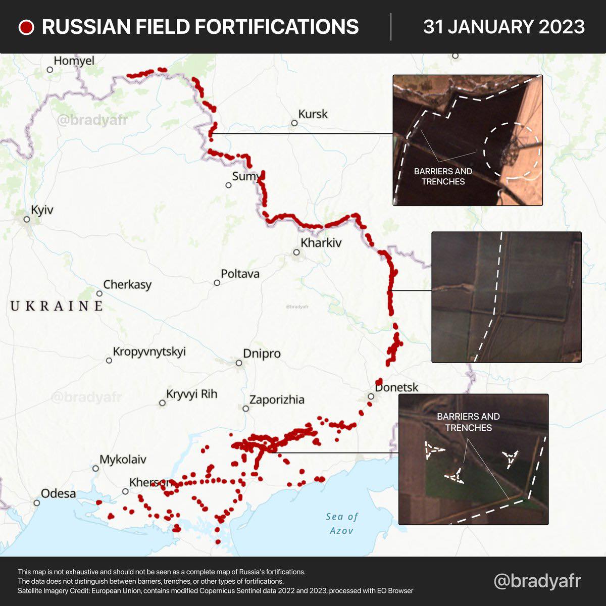 Росіяни почали рити протитанкові укріплення у 7 кілометрах від кордону з Чернігівщиною