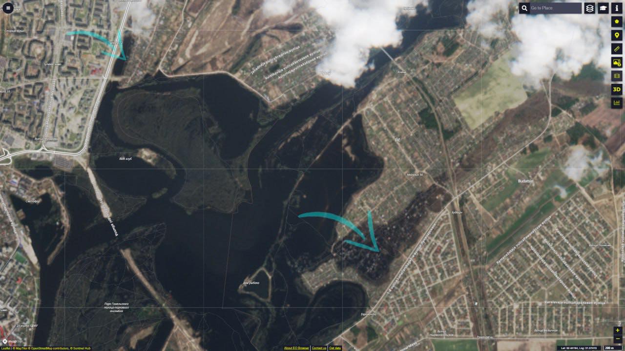 У прикордонні білорусі з Чернігівщиною паводок на сотні кілометрів. Біля Гомеля прорвало дамбу