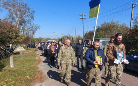 Прощання у Корюківці з солдатом Олександром Михайленком, який загинув на Донбасі